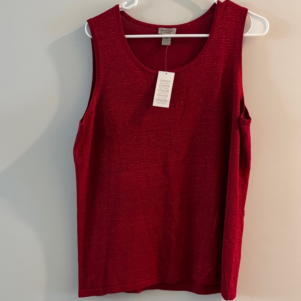 Chico's Red Metallic Sleeveless Tank